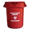 Rubbermaid Commercial 32 gal Round Cylinder Trash Can, Red, Open Top, Plastic FG263294RED - alternate 1